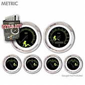 Aurora Instuments Gauge Face Overlay - Fiber Black Daytime Color/ Green Letter Color - 5213