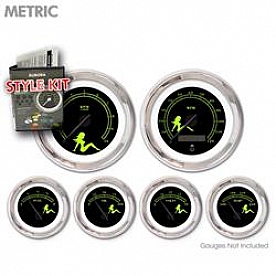 Aurora Instuments Gauge Face Overlay - Fiber Black Daytime Color/ Green Letter Color - 5213