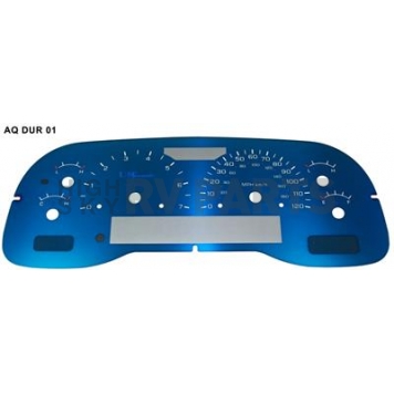 US Speedo Gauge Face Overlay - Blue Daytime Color/ White Letter Color - AQDUR01