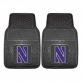 Fan Mat Floor Mat - Universal Fit Black Vinyl Set of 2 - 21651