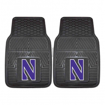 Fan Mat Floor Mat - Universal Fit Black Vinyl Set of 2 - 21651