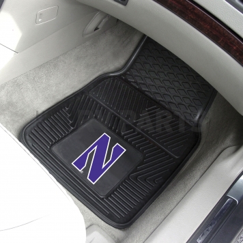 Fan Mat Floor Mat - Universal Fit Black Vinyl Set of 2 - 21651-1