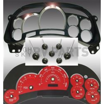 US Speedo Gauge Face Overlay - Red Daytime Color/ White Letter Color - PLK0545D