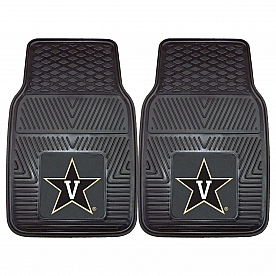 Fan Mat Floor Mat - Universal Fit Black Vinyl Set of 2 - 21747