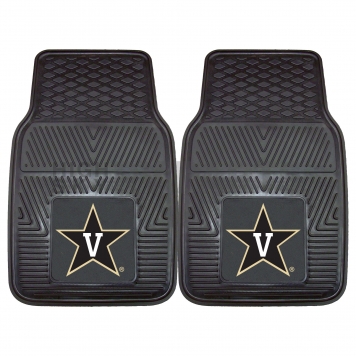 Fan Mat Floor Mat - Universal Fit Black Vinyl Set of 2 - 21747