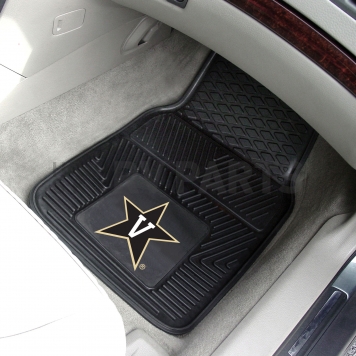 Fan Mat Floor Mat - Universal Fit Black Vinyl Set of 2 - 21747-1