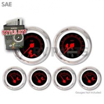 Aurora Instuments Gauge Face Overlay - Fiber Black Daytime Color/ Red Letter Color - 1604