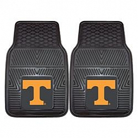 Fan Mat Floor Mat - Universal Fit Black Vinyl Set of 2 - 8750