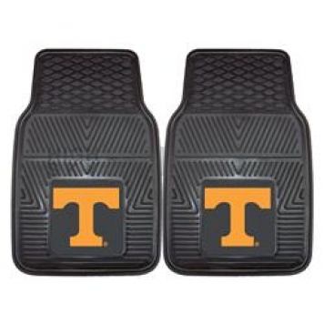 Fan Mat Floor Mat - Universal Fit Black Vinyl Set of 2 - 8750