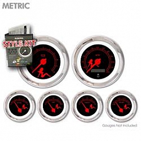 Aurora Instuments Gauge Face Overlay - Fiber Black Daytime Color/ Red Letter Color - 5235