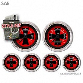 Aurora Instuments Gauge Face Overlay - Fiber Red Daytime Color/ White Letter Color - 1626