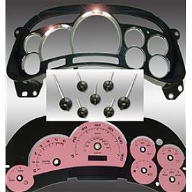 US Speedo Gauge Face Overlay - Pink Daytime Color/ White Letter Color - PLK0548
