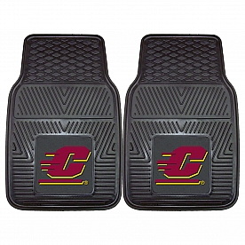 Fan Mat Floor Mat - Universal Fit Black Vinyl Set of 2 - 13286