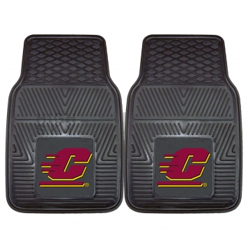 Fan Mat Floor Mat - Universal Fit Black Vinyl Set of 2 - 13286