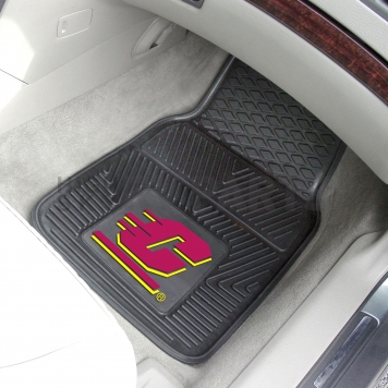 Fan Mat Floor Mat - Universal Fit Black Vinyl Set of 2 - 13286-1