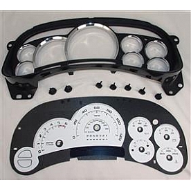 US Speedo Gauge Face Overlay - White Daytime Color/ Blue Letter Color - PLK0630