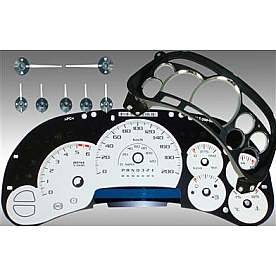US Speedo Gauge Face Overlay - White Daytime Color/ Blue Letter Color - PLK0630K