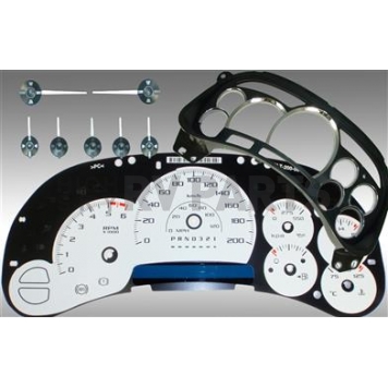 US Speedo Gauge Face Overlay - White Daytime Color/ Blue Letter Color - PLK0630K