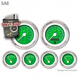 Aurora Instuments Gauge Face Overlay - Fiber Green Daytime Color/ White Letter Color - 1714