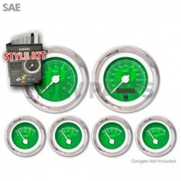 Aurora Instuments Gauge Face Overlay - Fiber Green Daytime Color/ White Letter Color - 1714