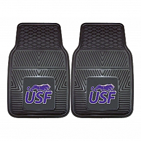 Fan Mat Floor Mat - Universal Fit Black Vinyl Set of 2 - 13575