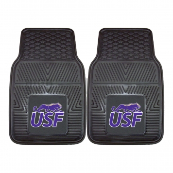 Fan Mat Floor Mat - Universal Fit Black Vinyl Set of 2 - 13575