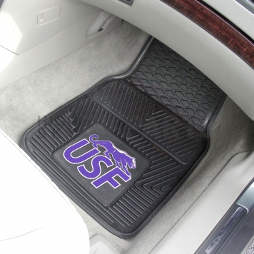 Fan Mat Floor Mat - Universal Fit Black Vinyl Set of 2 - 13575-1