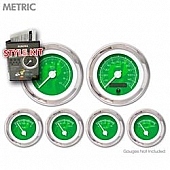 Aurora Instuments Gauge Face Overlay - Fiber Green Daytime Color/ White Letter Color - 5345