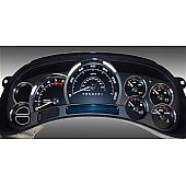 US Speedo Gauge Face Overlay - Black Daytime Color/ White Letter Color - PLK0631