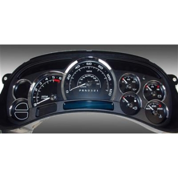 US Speedo Gauge Face Overlay - Black Daytime Color/ White Letter Color - PLK0631