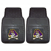 Fan Mat Floor Mat - Universal Fit Black Vinyl Set of 2 - 13918