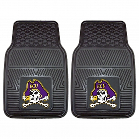 Fan Mat Floor Mat - Universal Fit Black Vinyl Set of 2 - 13918