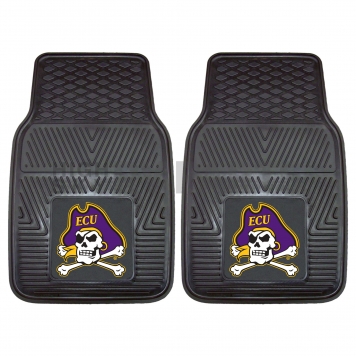 Fan Mat Floor Mat - Universal Fit Black Vinyl Set of 2 - 13918