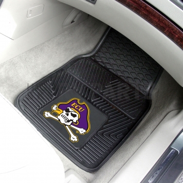 Fan Mat Floor Mat - Universal Fit Black Vinyl Set of 2 - 13918-1