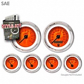Aurora Instuments Gauge Face Overlay - Fiber Red Daytime Color/ Black Letter Color - 1725