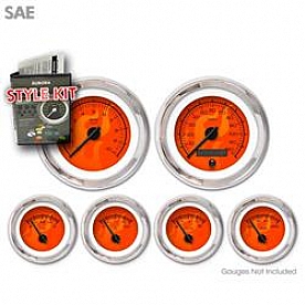 Aurora Instuments Gauge Face Overlay - Fiber Red Daytime Color/ Black Letter Color - 1725