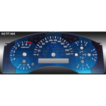 US Speedo Gauge Face Overlay - Blue Daytime Color/ White Letter Color - AQTIT06