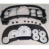 US Speedo Gauge Face Overlay - Silver Daytime Color/ Black Letter Color - PLK0632