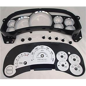 US Speedo Gauge Face Overlay - Silver Daytime Color/ Black Letter Color - PLK0632