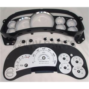 US Speedo Gauge Face Overlay - Silver Daytime Color/ Black Letter Color - PLK0632