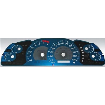 US Speedo Gauge Face Overlay - Blue Daytime Color/ White Letter Color - AQTUN05