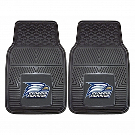 Fan Mat Floor Mat - Universal Fit Black Vinyl Set of 2 - 13924