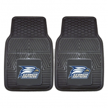 Fan Mat Floor Mat - Universal Fit Black Vinyl Set of 2 - 13924