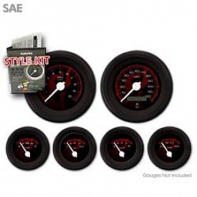 Aurora Instuments Gauge Face Overlay - Fiber Black Daytime Color/ White Letter Color - 1736