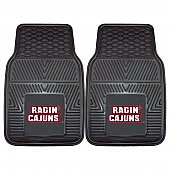 Fan Mat Floor Mat - Universal Fit Black Vinyl Set of 2 - 13929
