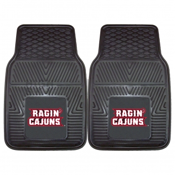 Fan Mat Floor Mat - Universal Fit Black Vinyl Set of 2 - 13929