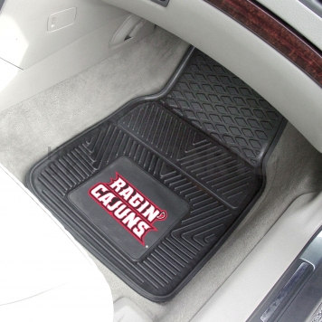Fan Mat Floor Mat - Universal Fit Black Vinyl Set of 2 - 13929-1