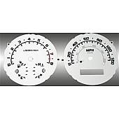 US Speedo Gauge Face Overlay - White Daytime Color/ Black Letter Color - AVE060
