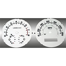US Speedo Gauge Face Overlay - White Daytime Color/ Black Letter Color - AVE060