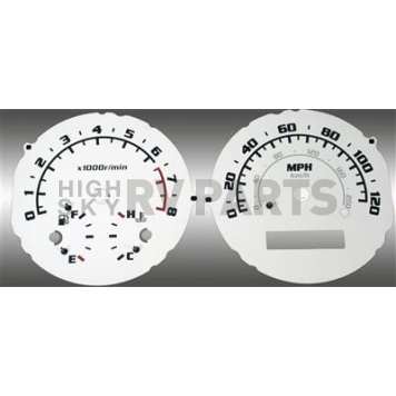 US Speedo Gauge Face Overlay - White Daytime Color/ Black Letter Color - AVE060
